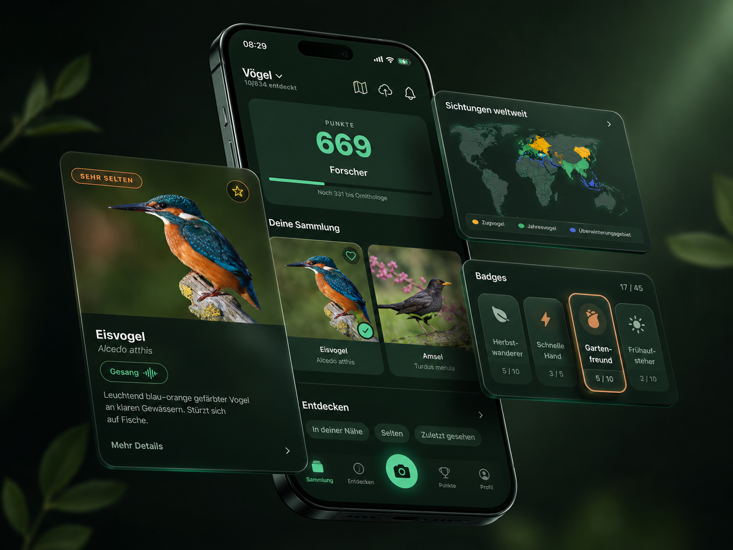 AnimalScout – Sammlung mit Verbreitungskarte
